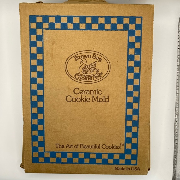 Brown Bag Vintage Ceramic Cookie Molds 3 Holiday Large Recipe Angel Tree Floral - Picture 1 of 16